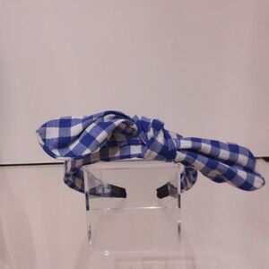 Darke blue gingham alice band with bow